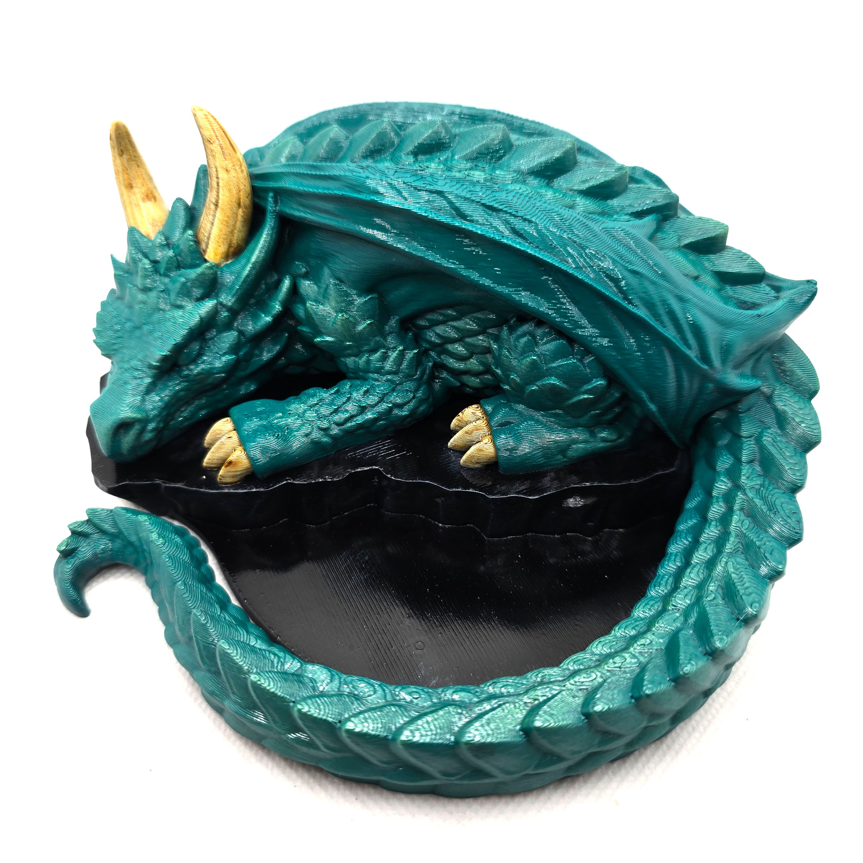 Nap Twenty Dice Holder - Hand Painted Dice Guardian - Emerald