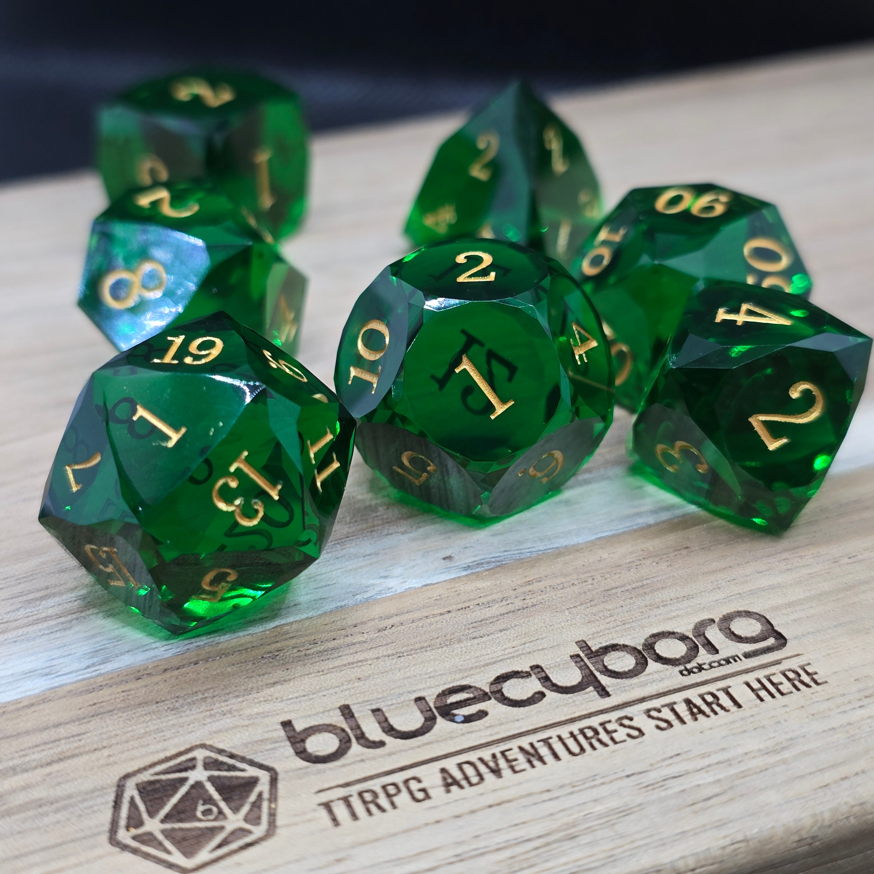 Verdant Vault - Jeweler’s Cut - Resin Dice Set