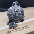 Mini Metal Dice Set With Pocket Watch Case - Five Headed Dragon