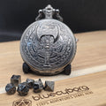 Mini Metal Dice Set With Pocket Watch Case - Barbarian