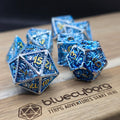 Kraken - Silver / Blue - Hollow - Metal Dice Set