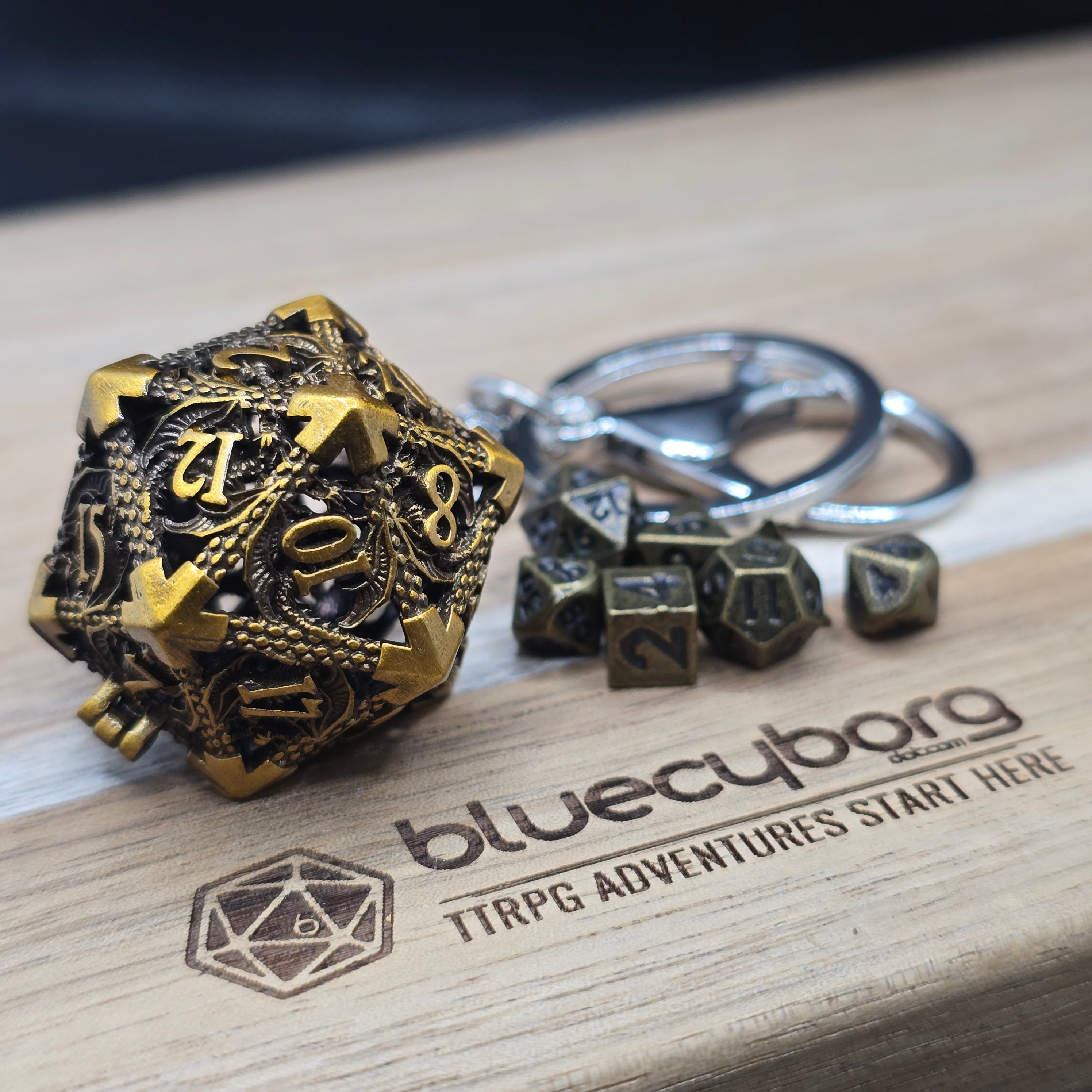 Dragon D20 - Gilded Doom - Mini Metal Dice Set With Keyring Case