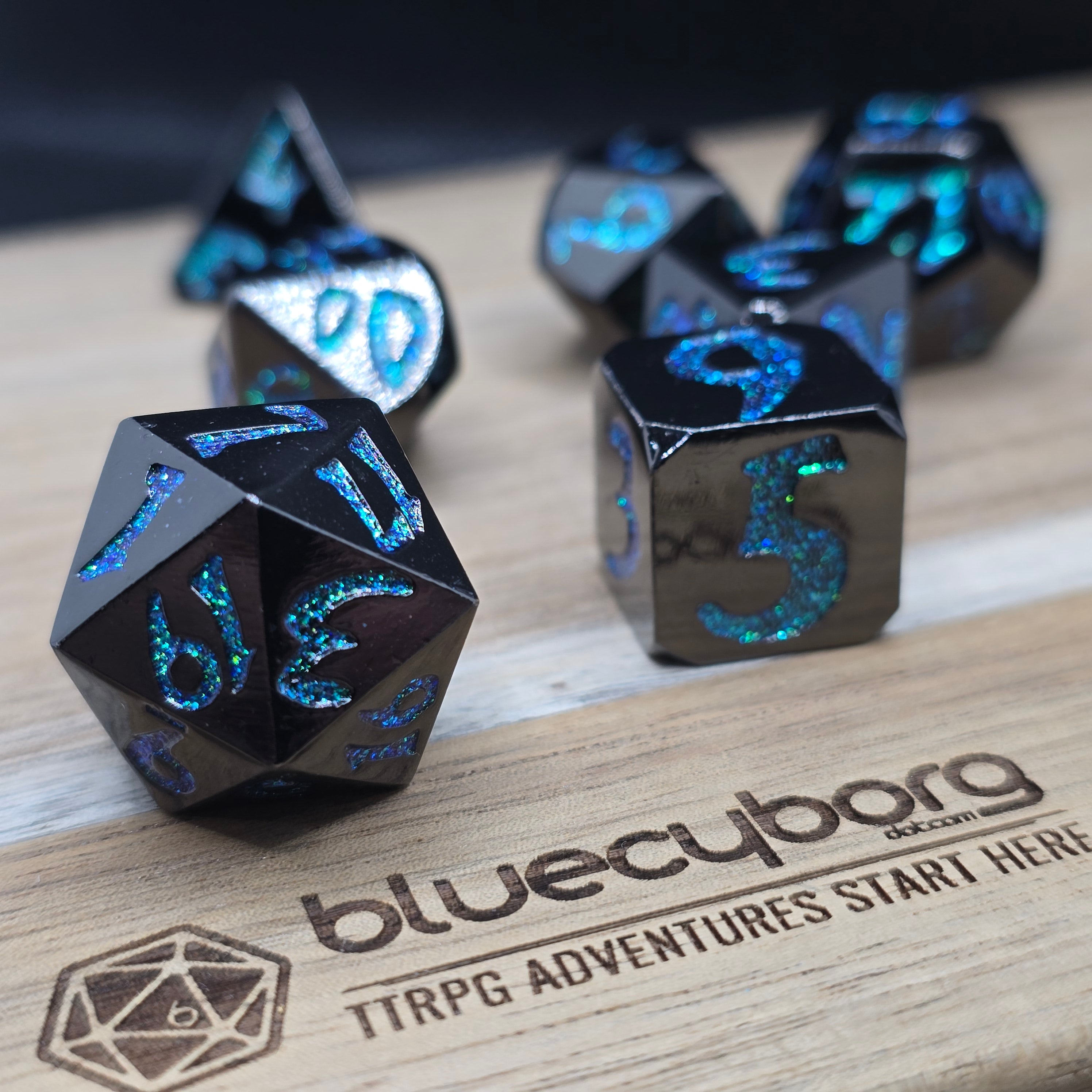 Voidfire Green Dice - Metal Dice Set