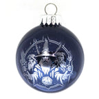 D20 & Mistletoe: TTRPG-Inspired Glass Baubles - Shiny Navy (6cm)