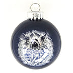 D20 & Mistletoe: TTRPG-Inspired Glass Baubles - Shiny Navy (6cm)