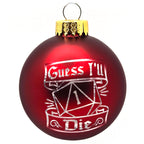D20 & Mistletoe: TTRPG-Inspired Glass Baubles - Matt Red (6cm)