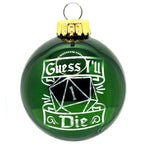 D20 & Mistletoe: TTRPG-Inspired Glass Baubles - Shiny Green (6cm)