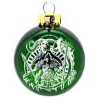 D20 & Mistletoe: TTRPG-Inspired Glass Baubles - Shiny Green (6cm)