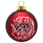 D20 & Mistletoe: TTRPG-Inspired Glass Baubles - Matt Red (6cm)