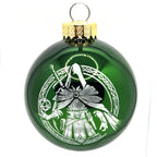 D20 & Mistletoe: TTRPG-Inspired Glass Baubles - Shiny Green (6cm)