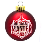 D20 & Mistletoe: TTRPG-Inspired Glass Baubles - Matt Red (6cm)