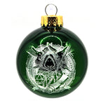 D20 & Mistletoe: TTRPG-Inspired Glass Baubles - Shiny Green (6cm)