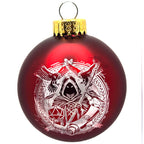 D20 & Mistletoe: TTRPG-Inspired Glass Baubles - Matt Red (6cm)