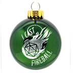 D20 & Mistletoe: TTRPG-Inspired Glass Baubles - Shiny Green (6cm)