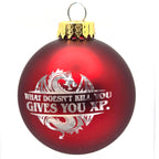 D20 & Mistletoe: TTRPG-Inspired Glass Baubles - Matt Red (6cm)