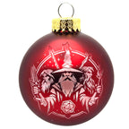D20 & Mistletoe: TTRPG-Inspired Glass Baubles - Matt Red (6cm)