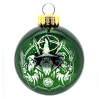D20 & Mistletoe: TTRPG-Inspired Glass Baubles - Shiny Green (6cm)
