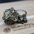 Leaves D20 - Ancient Gold - Mini Metal Dice Set With Keyring Case