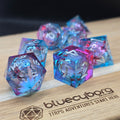 Quicksand Cherry Blossom - Liquid Core Resin Dice Set
