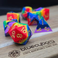 Rainbow Gold - Squishy Silicone Dice Set