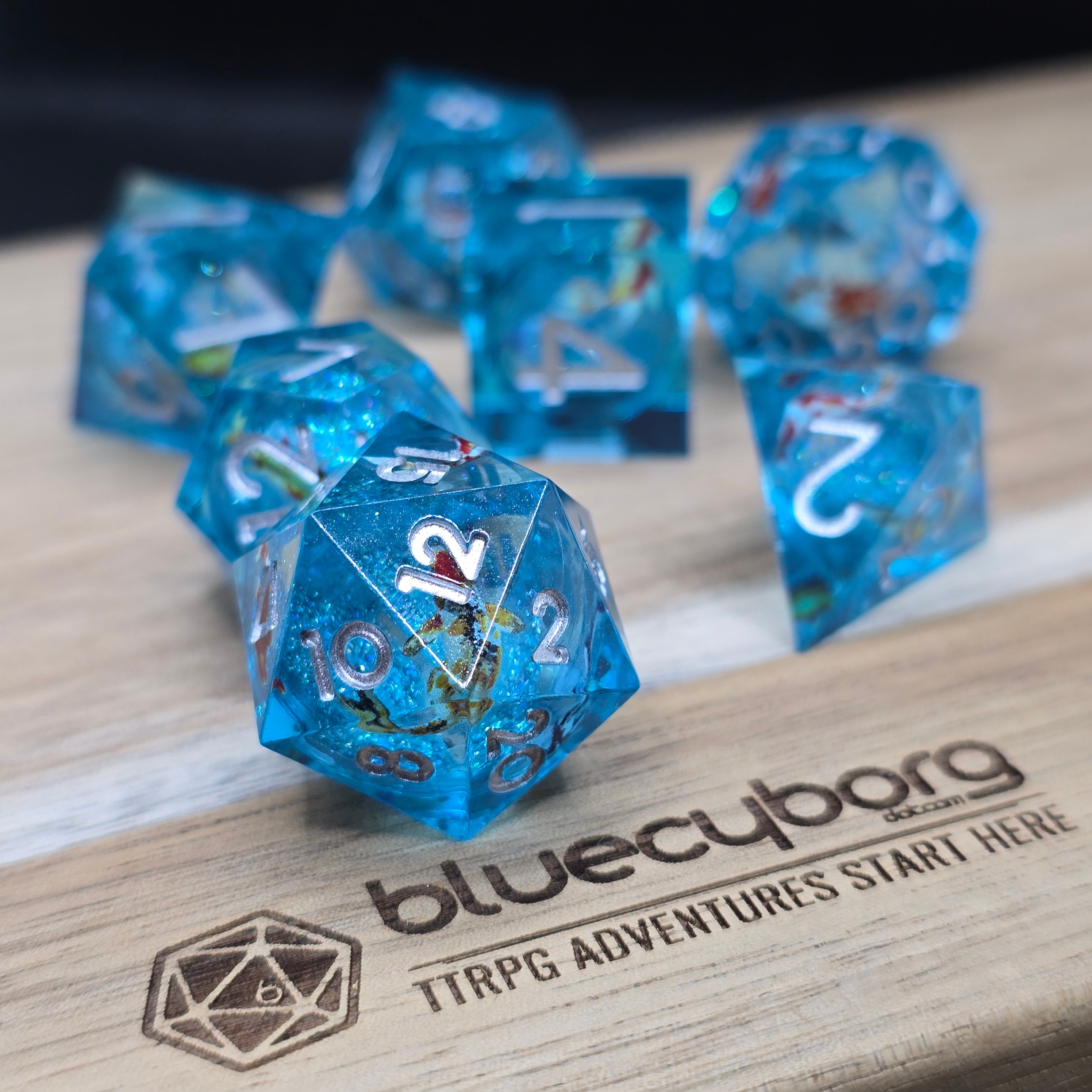 Quicksand Koi - Liquid Core Resin Dice Set