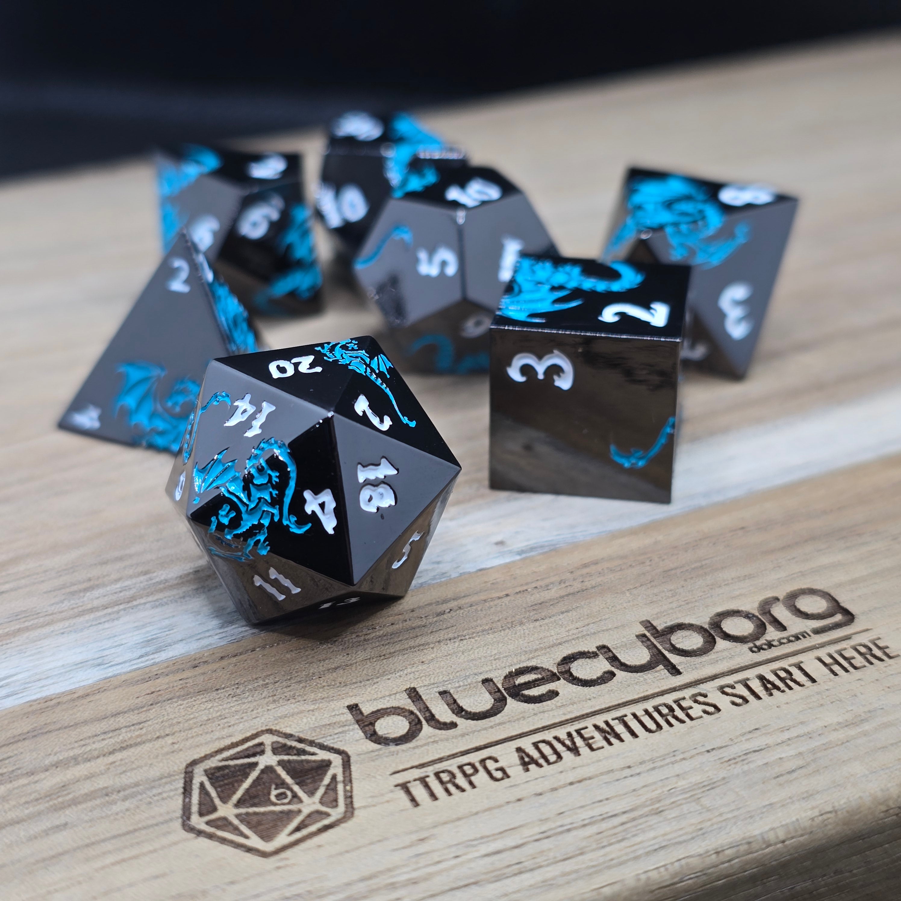 Midnight Wyrm - Metal Dice Set