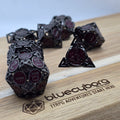 Quiver's Quest - Black Nickel Red - Hollow - Metal Dice Set