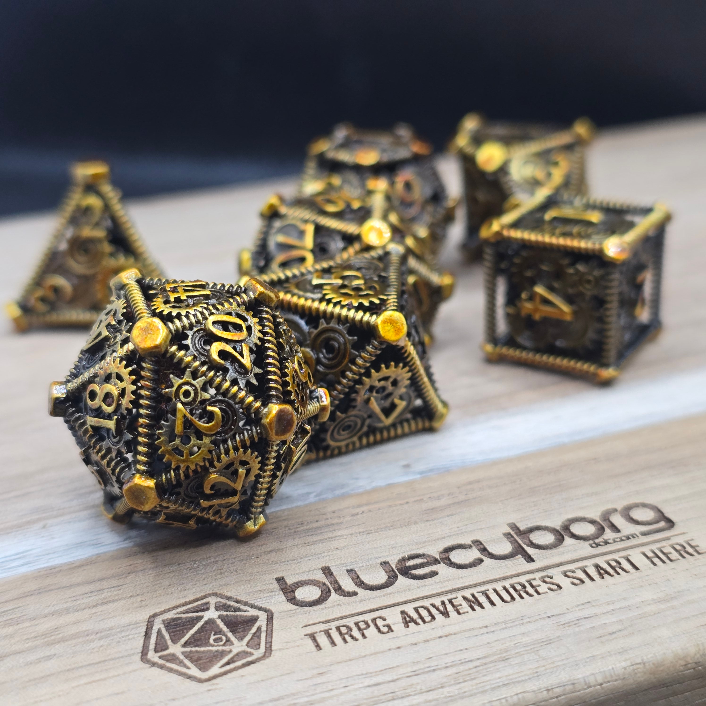 Steampunk - Hollow - Metal Dice Set