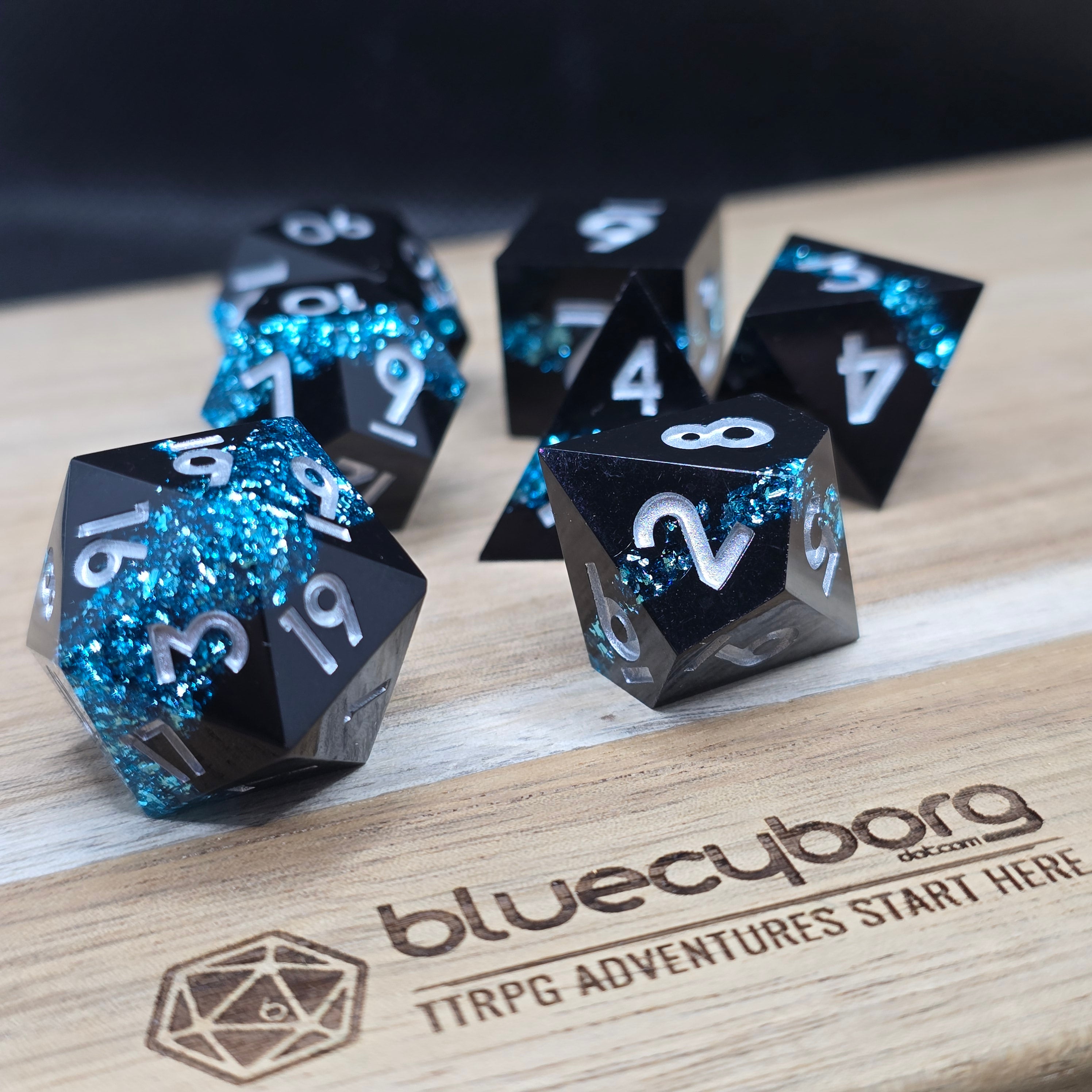 Celestial Marrow - Light Blue - Resin Dice Set