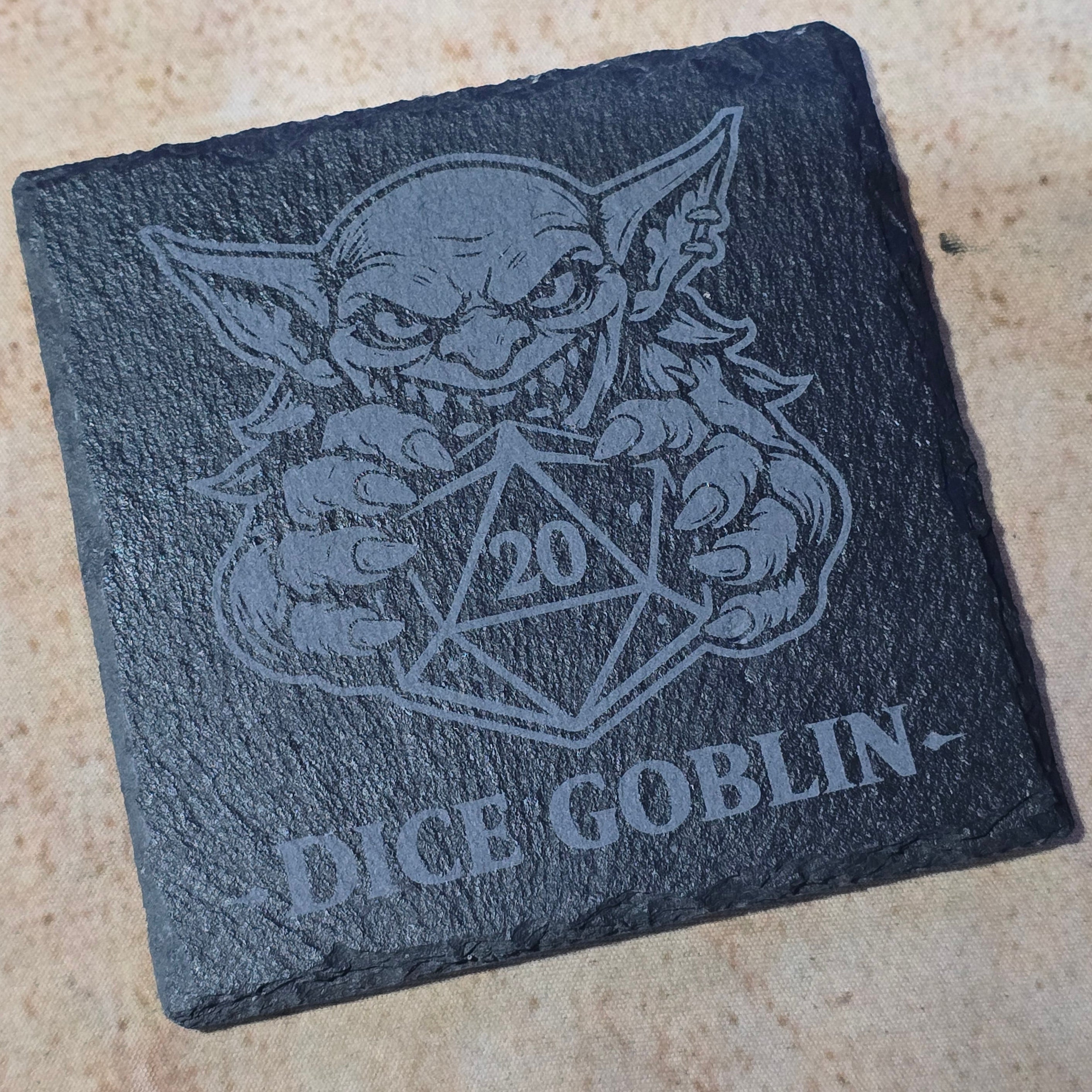 Dice Goblin Slate Coaster