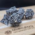 Enchanted Leaf Silver- Hollow - Metal Dice Set