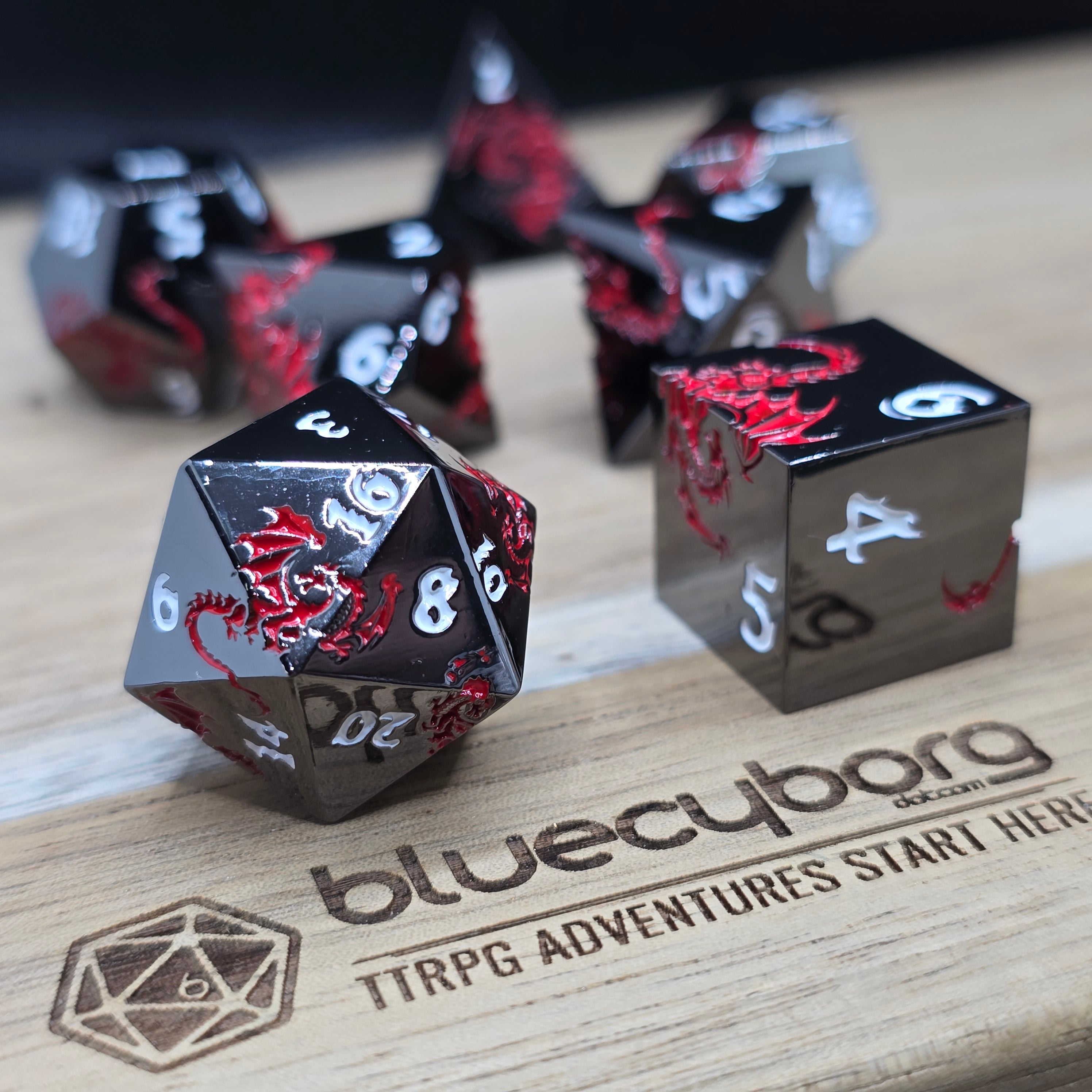 Blood Wyrm - Dragon Themed Metal Dice Set