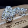 Enchanted Leaf Silver / Gold - Hollow - Metal Dice Set