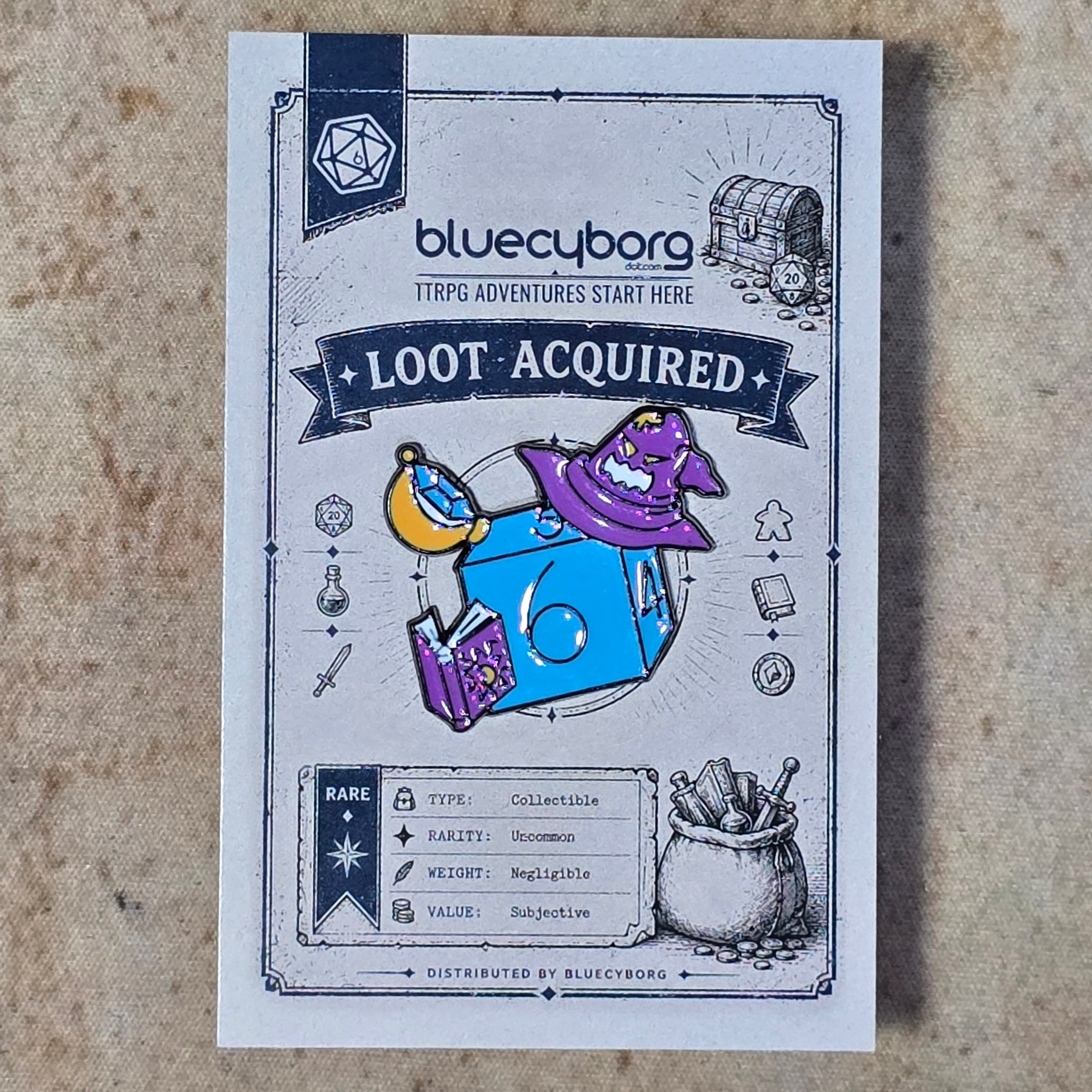 D6 Wizard Enamel Pin Badge