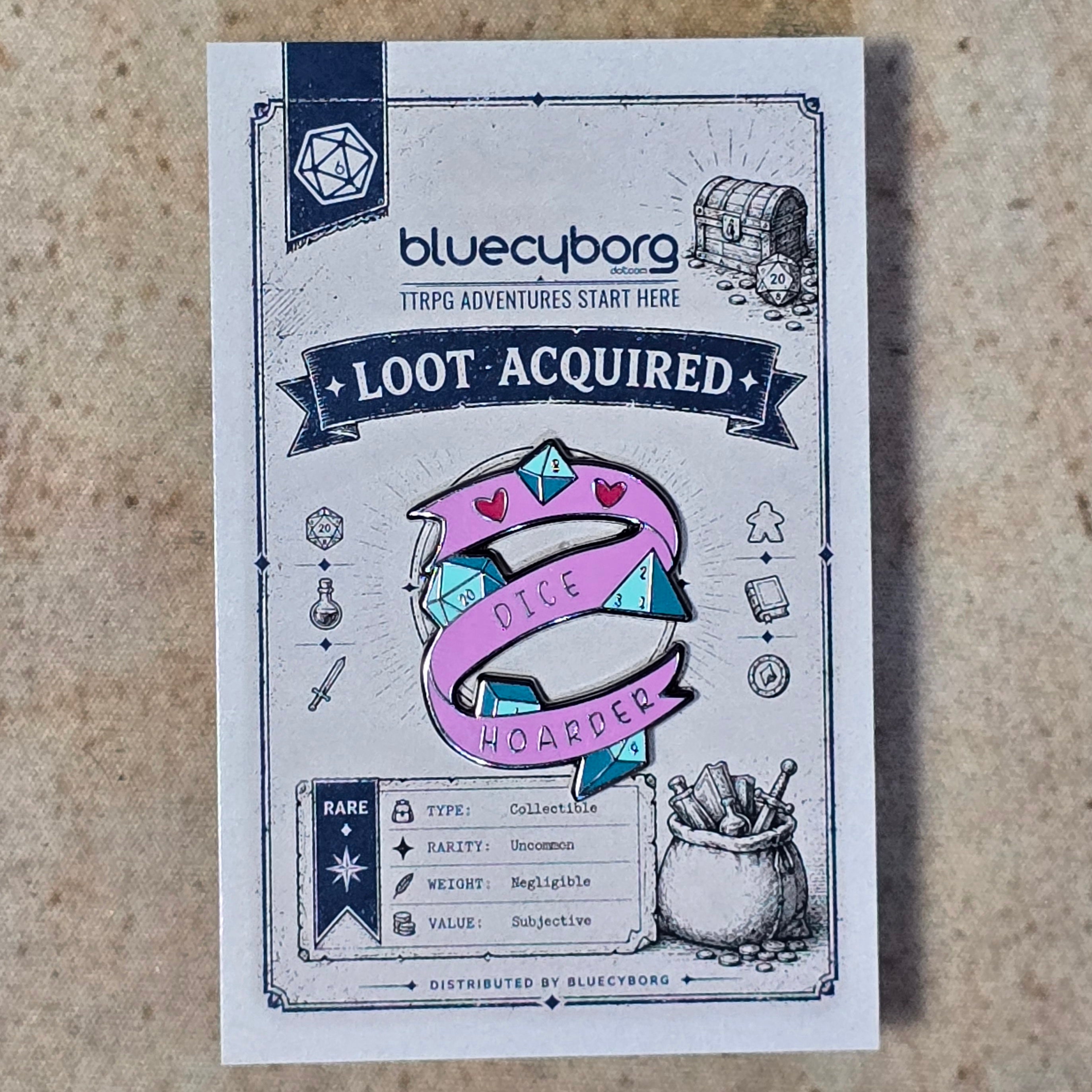 Dice Hoarder Enamel Pin Badge
