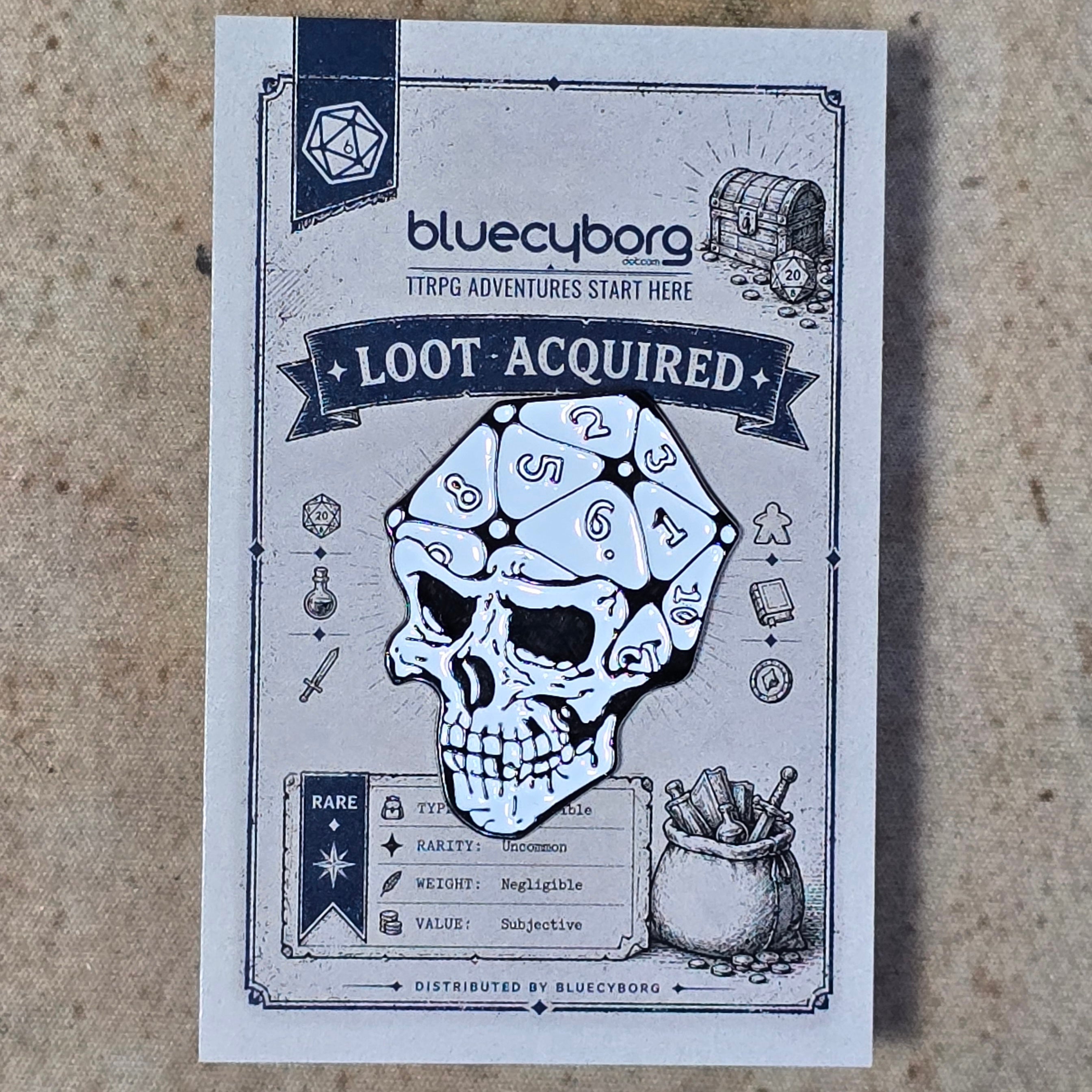 D20 Brained Enamel Pin Badge