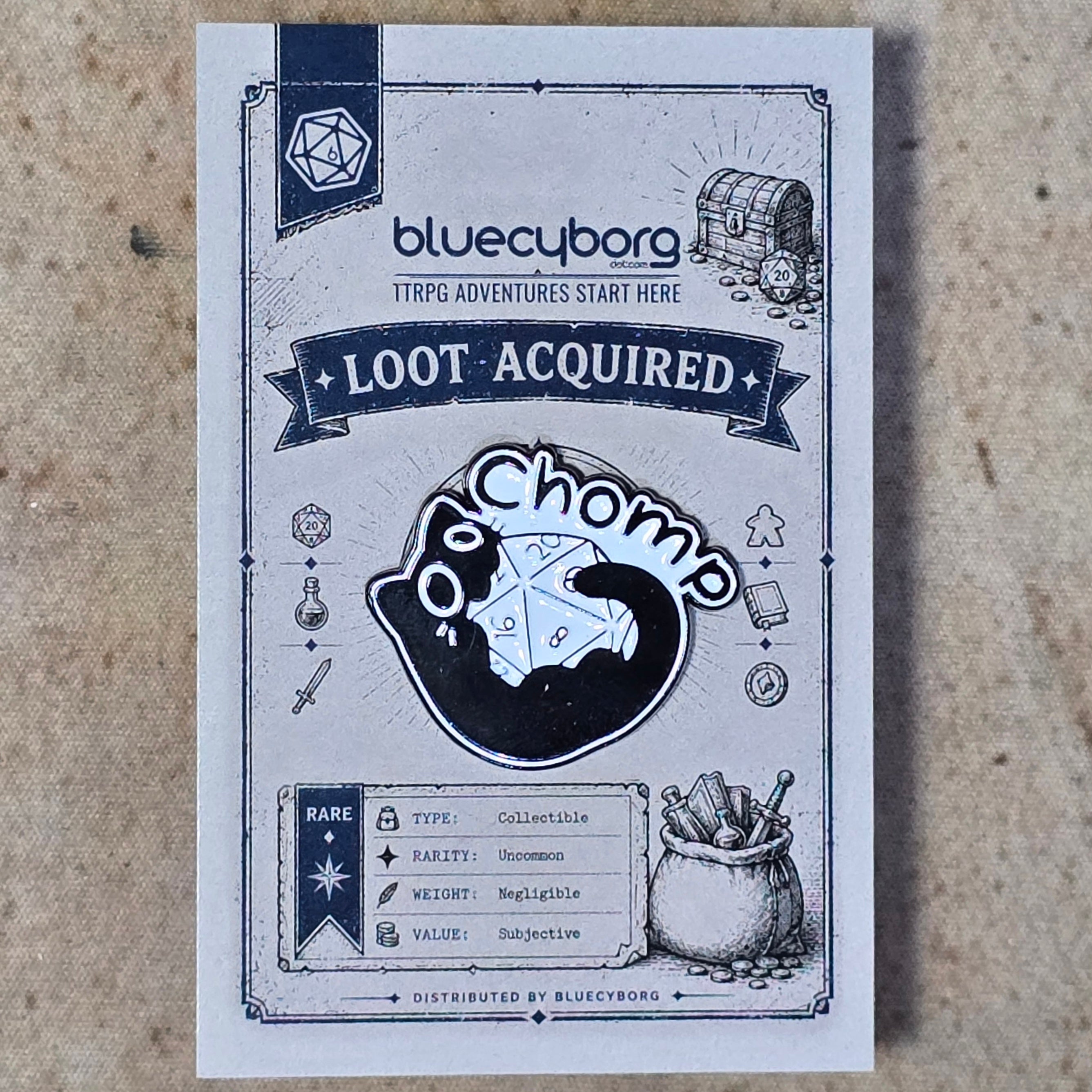 D20 Cat Enamel Pin Badge – Chomp D20