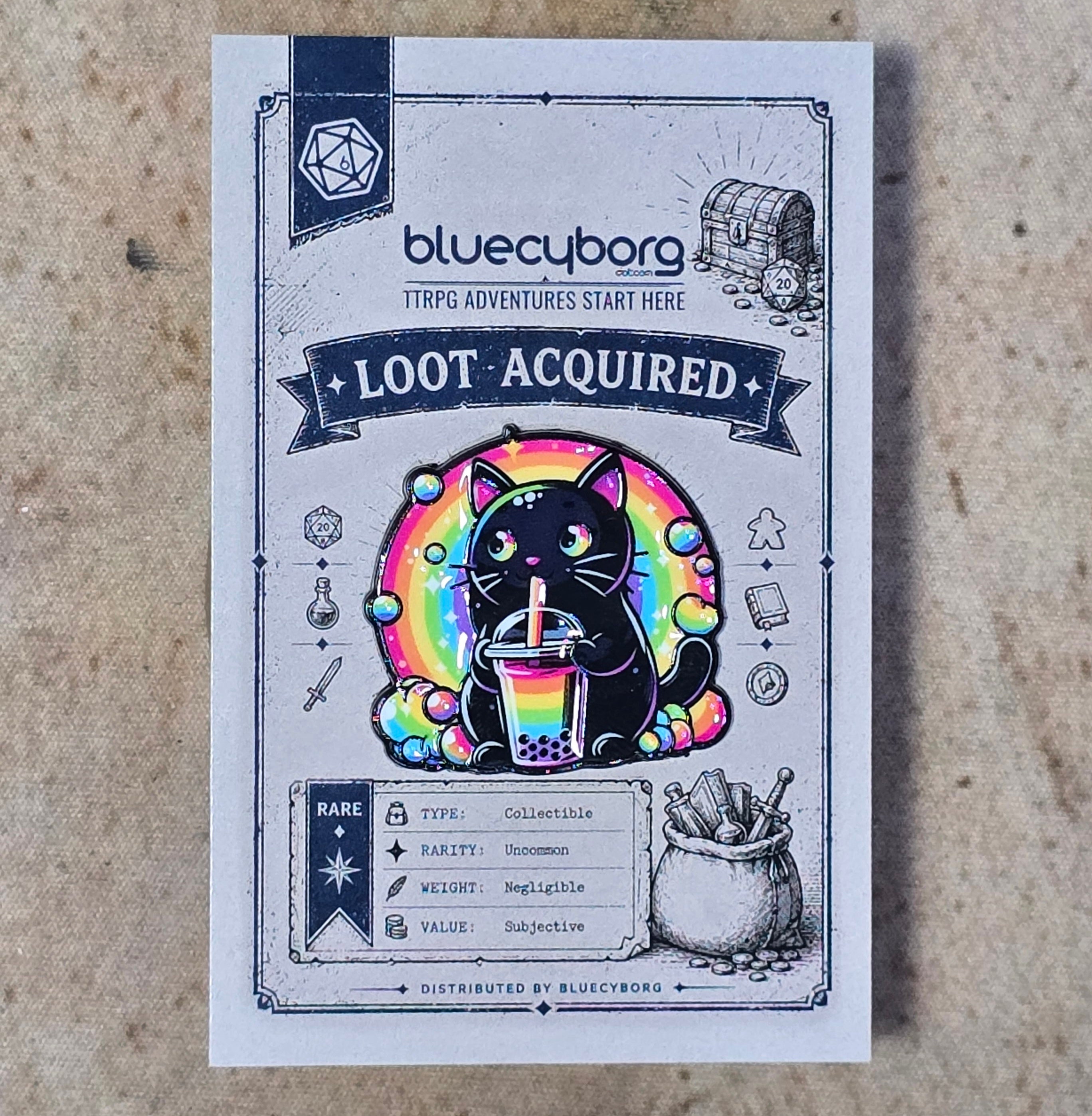 Bubble Tea Kittie Enamel Pin Badge