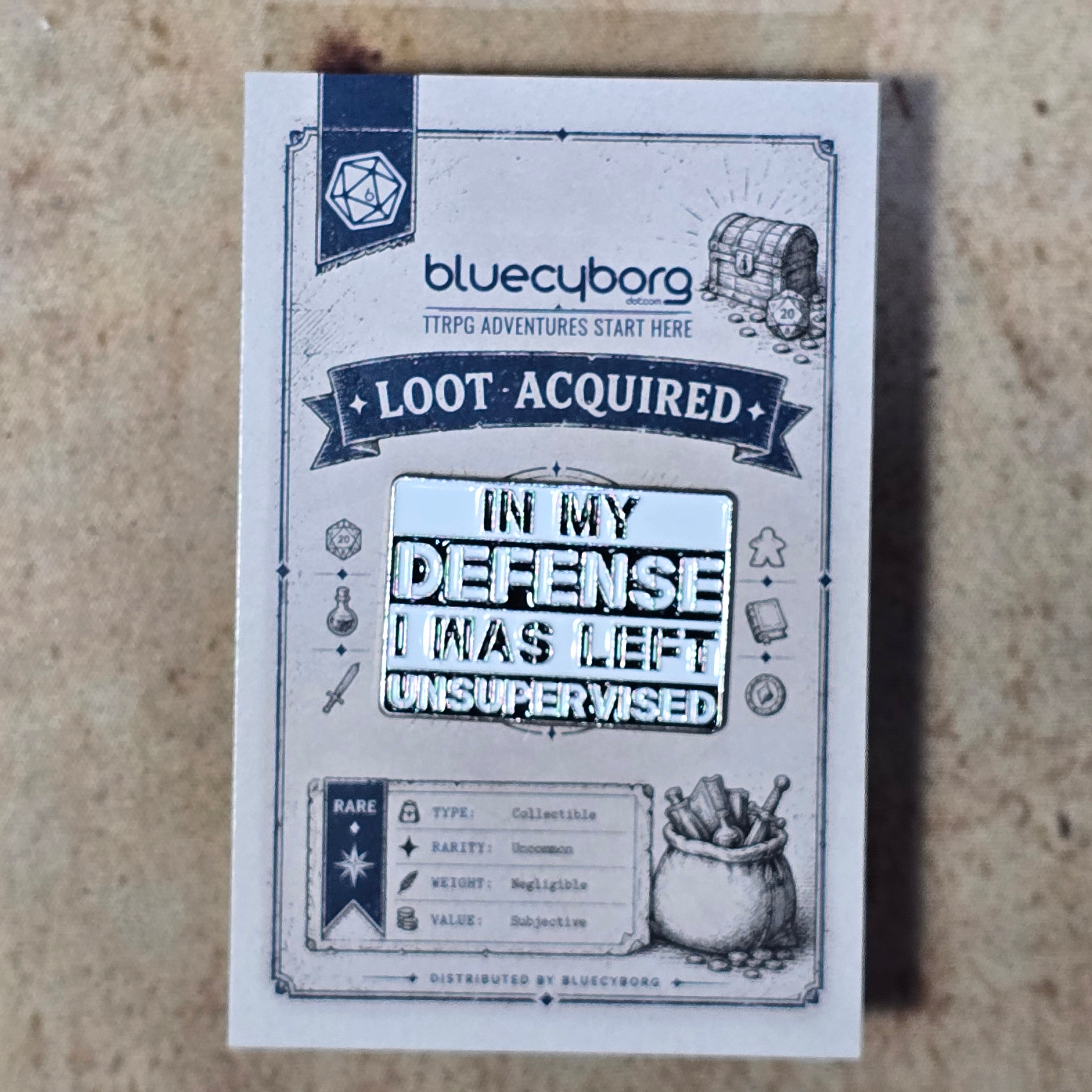 Left Unsupervised Enamel Pin Badge