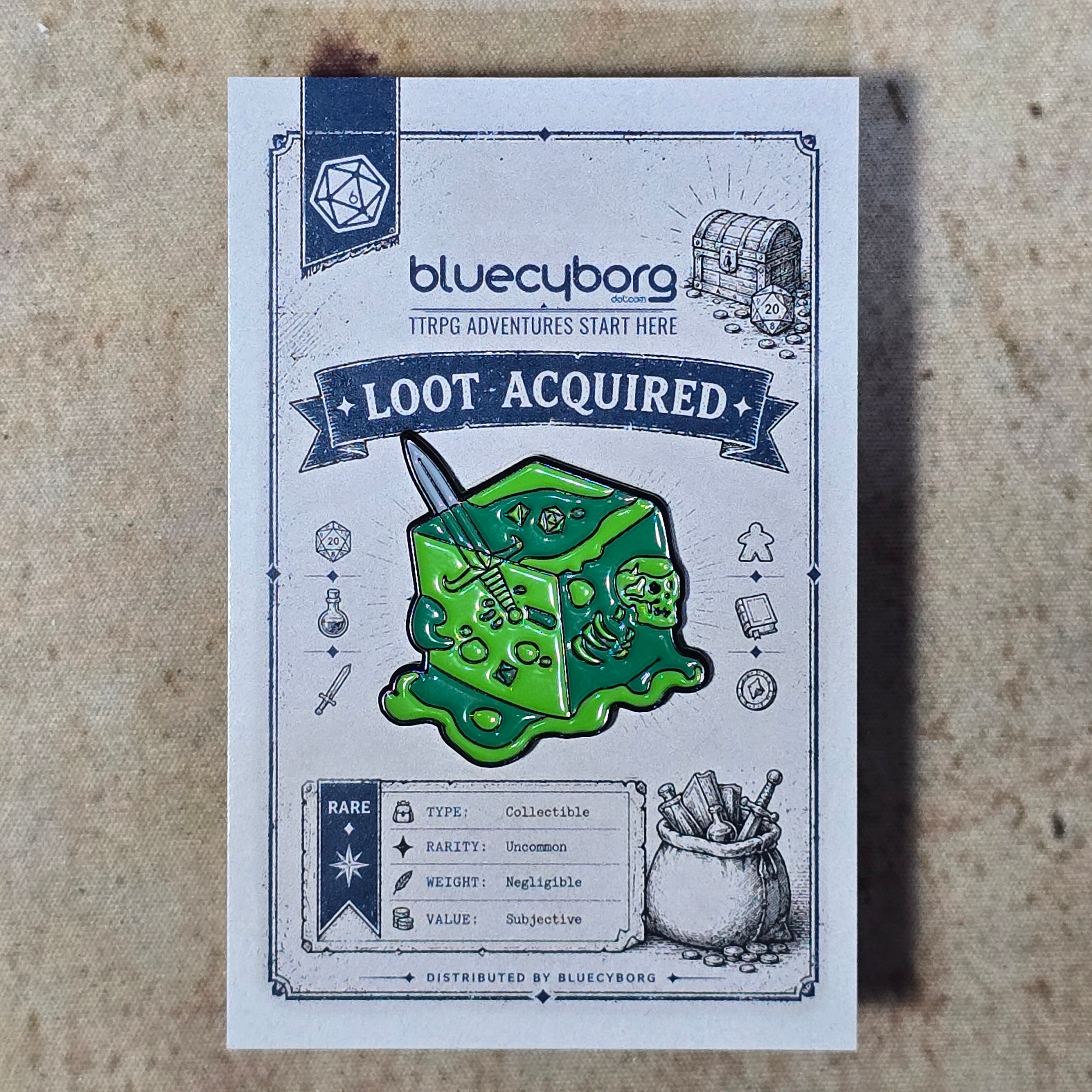 Gelatinous Cube Enamel Pin Badge
