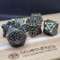 Morning Star - Ancient Gold Green - Metal Dice Set