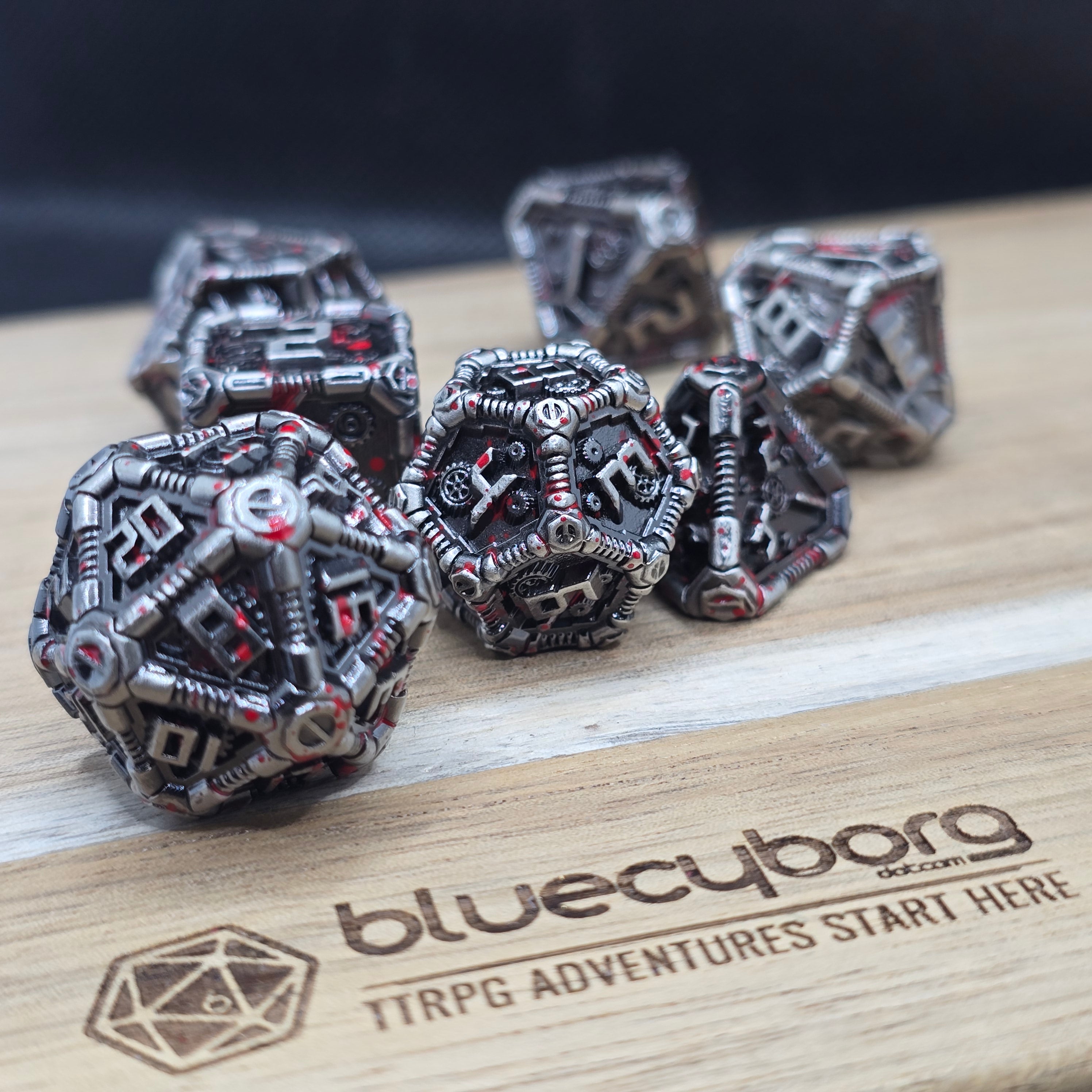 Reactor Breach - Sci-Fi Themed - Metal Dice Set