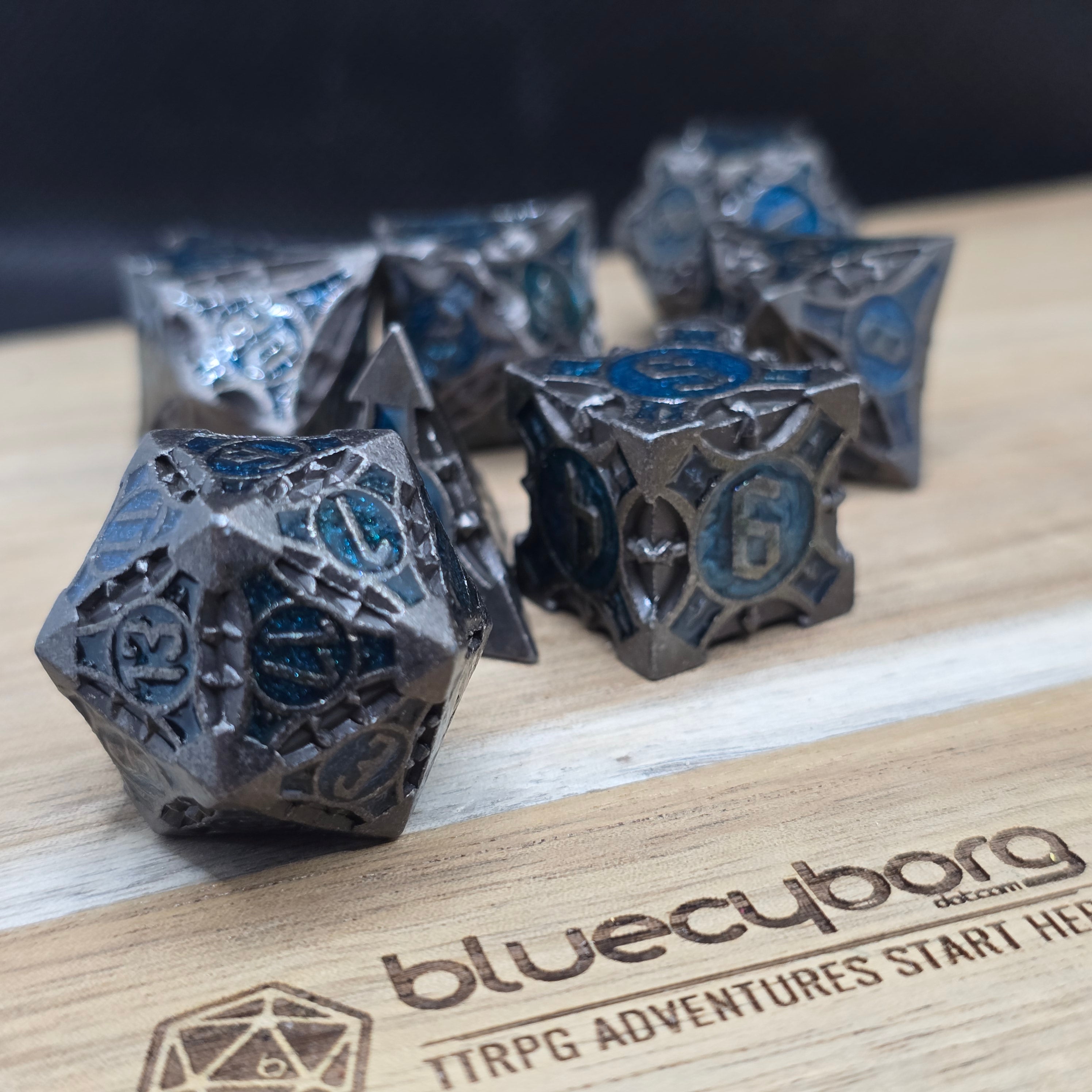 Morning Star - Navy Blue - Metal Dice Set