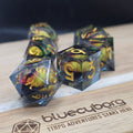 Dragon Eye Emberglow - Liquid Core Resin Dice Set