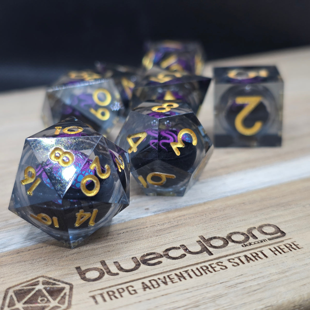 Violet Aberration - Liquid Core Resin Dice Set
