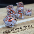 Dragon King Amber Eye - Liquid Core Resin Dice Set