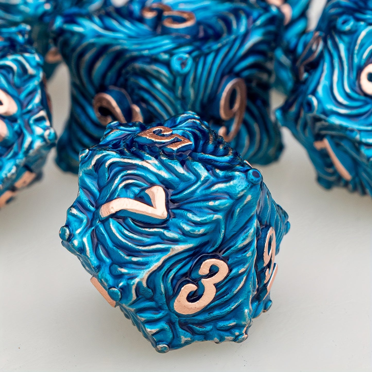 Metal Dice Set - Blue Vortex Portal