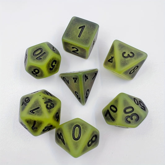 Glow In The Dark Dice Set - Ancient Yellow