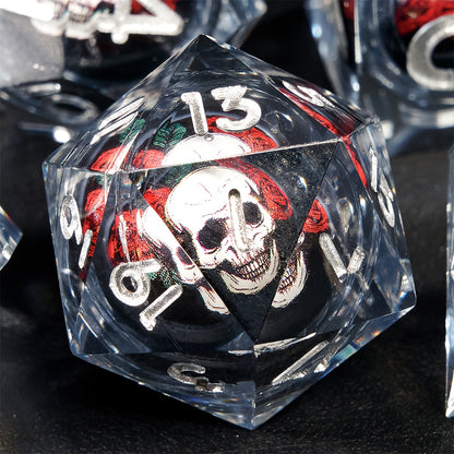 Liquid Core Dice Set - Skull With Roses