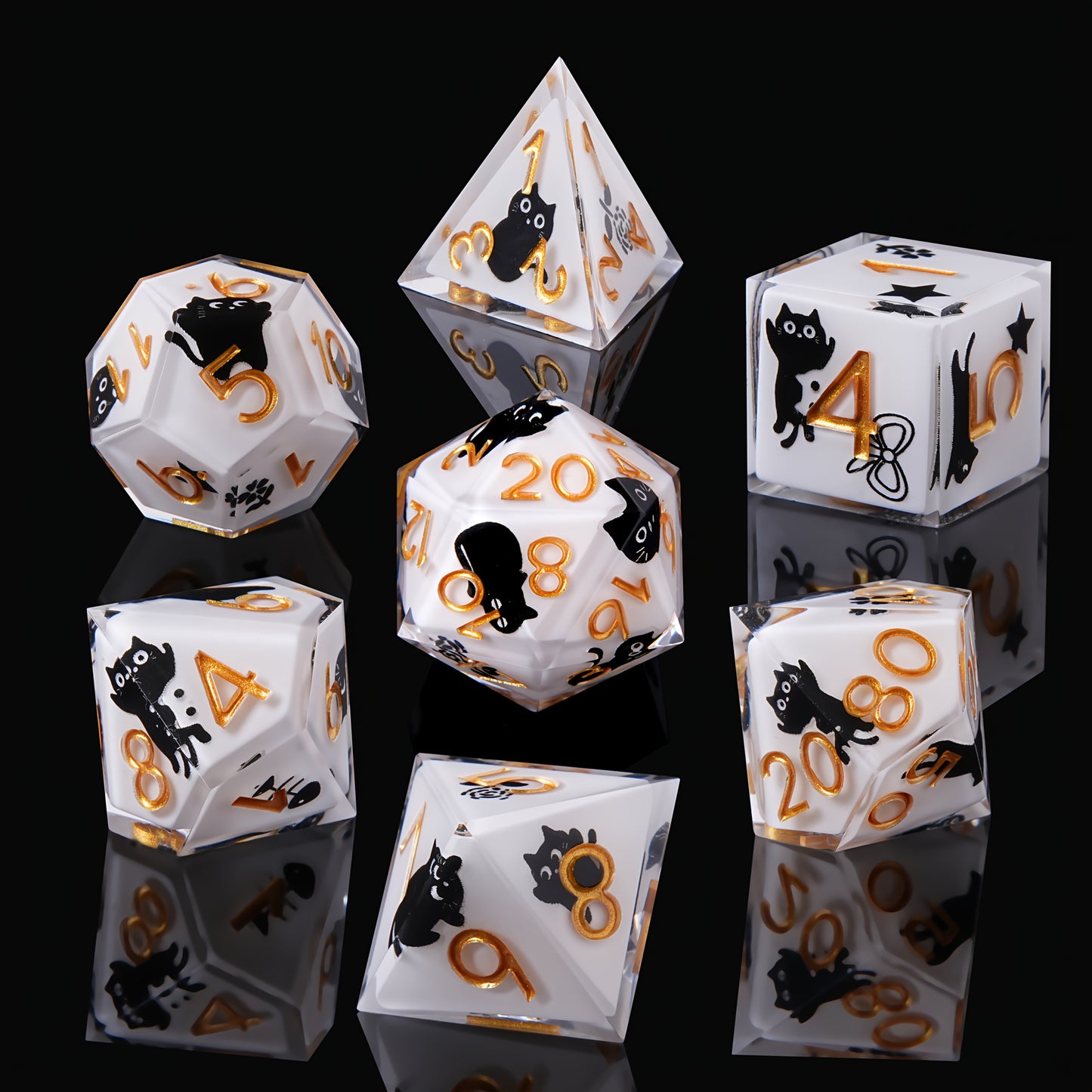 Kitties & Cream - Shell Resin Dice Set